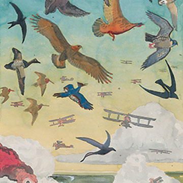 Aaron Morse, Flight, 2006, Watercolor on paper 
